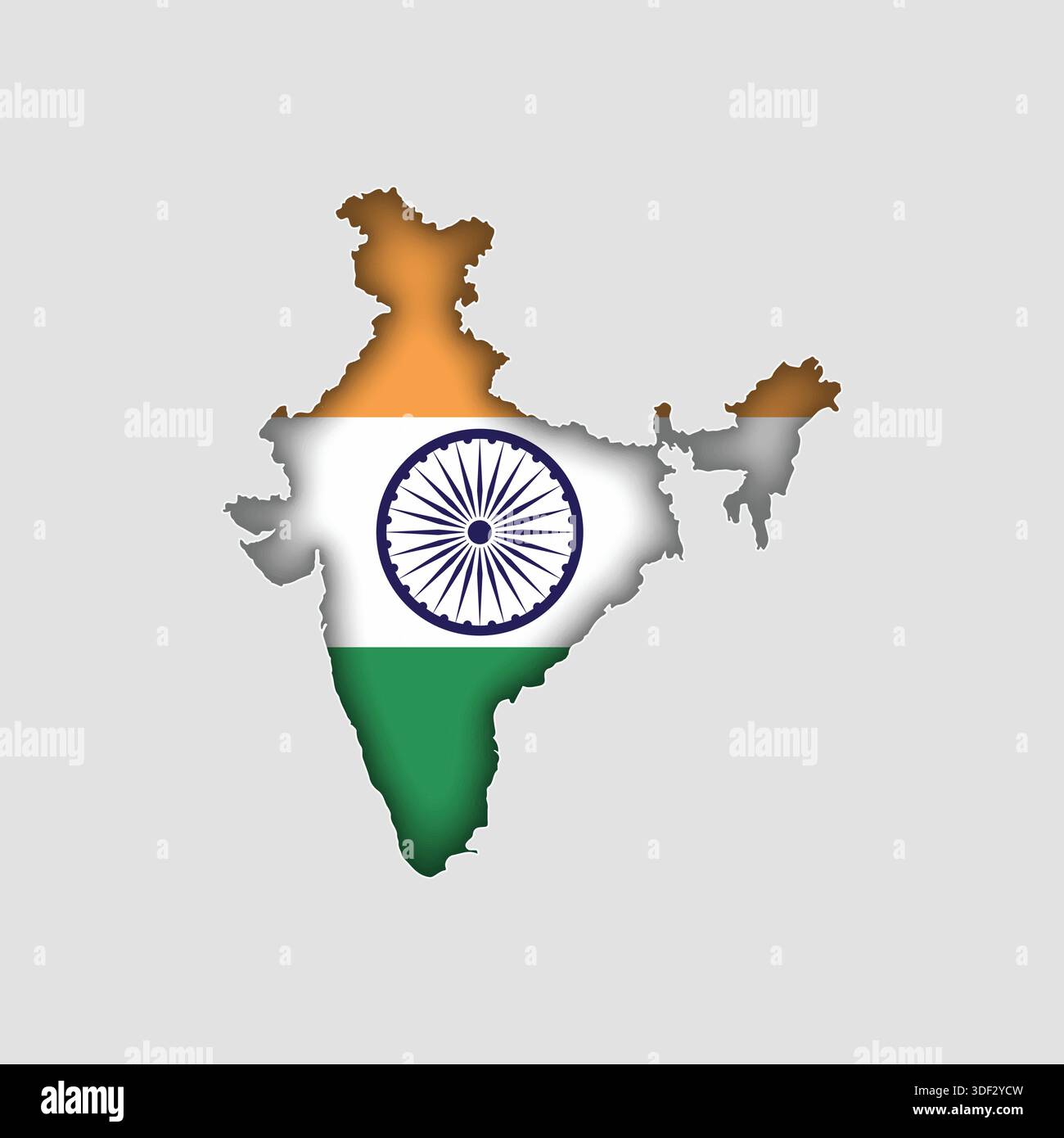 INDIA Map with flag in body Stock Vector