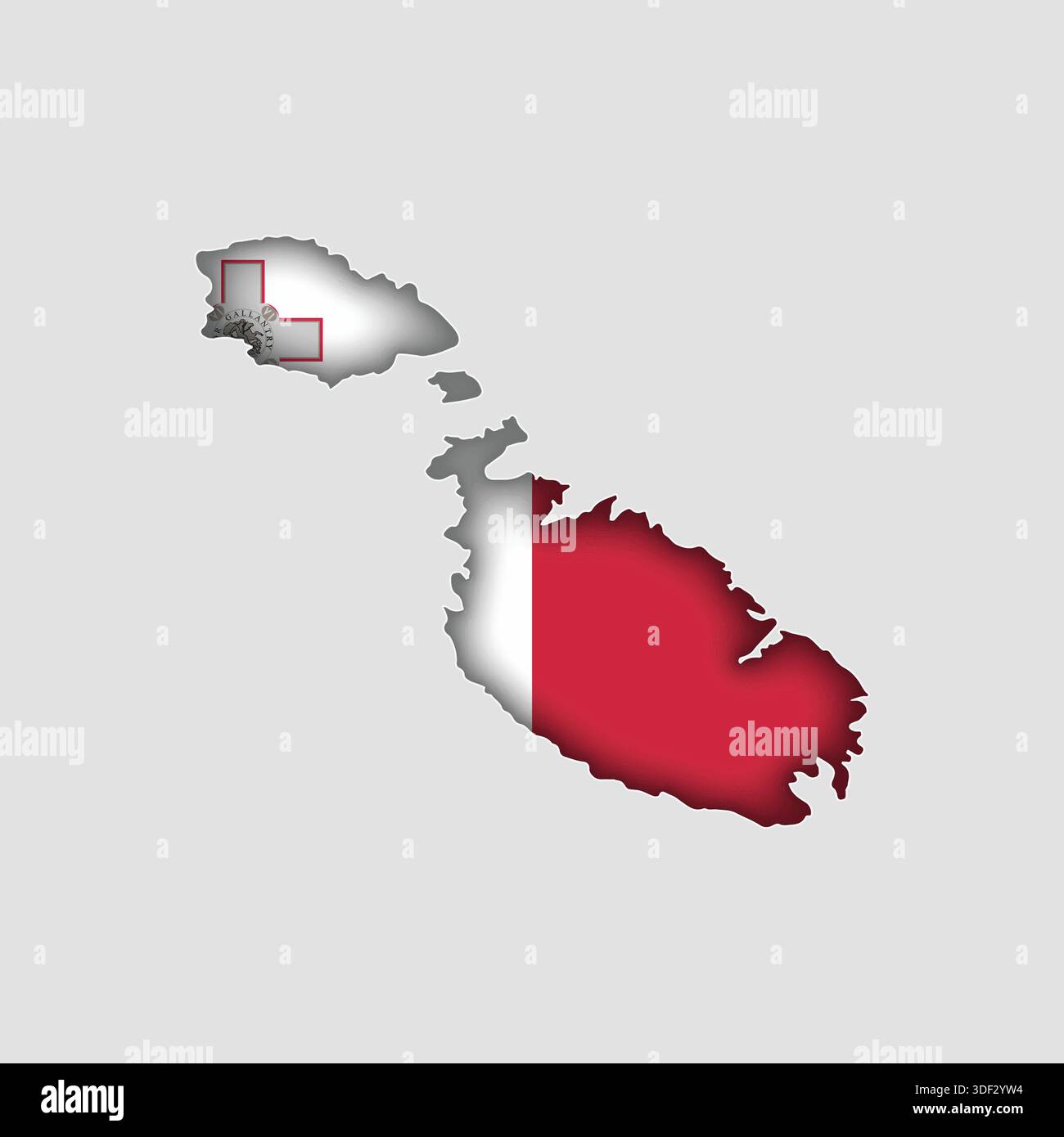 MALTA Map with flag in body Stock Vector