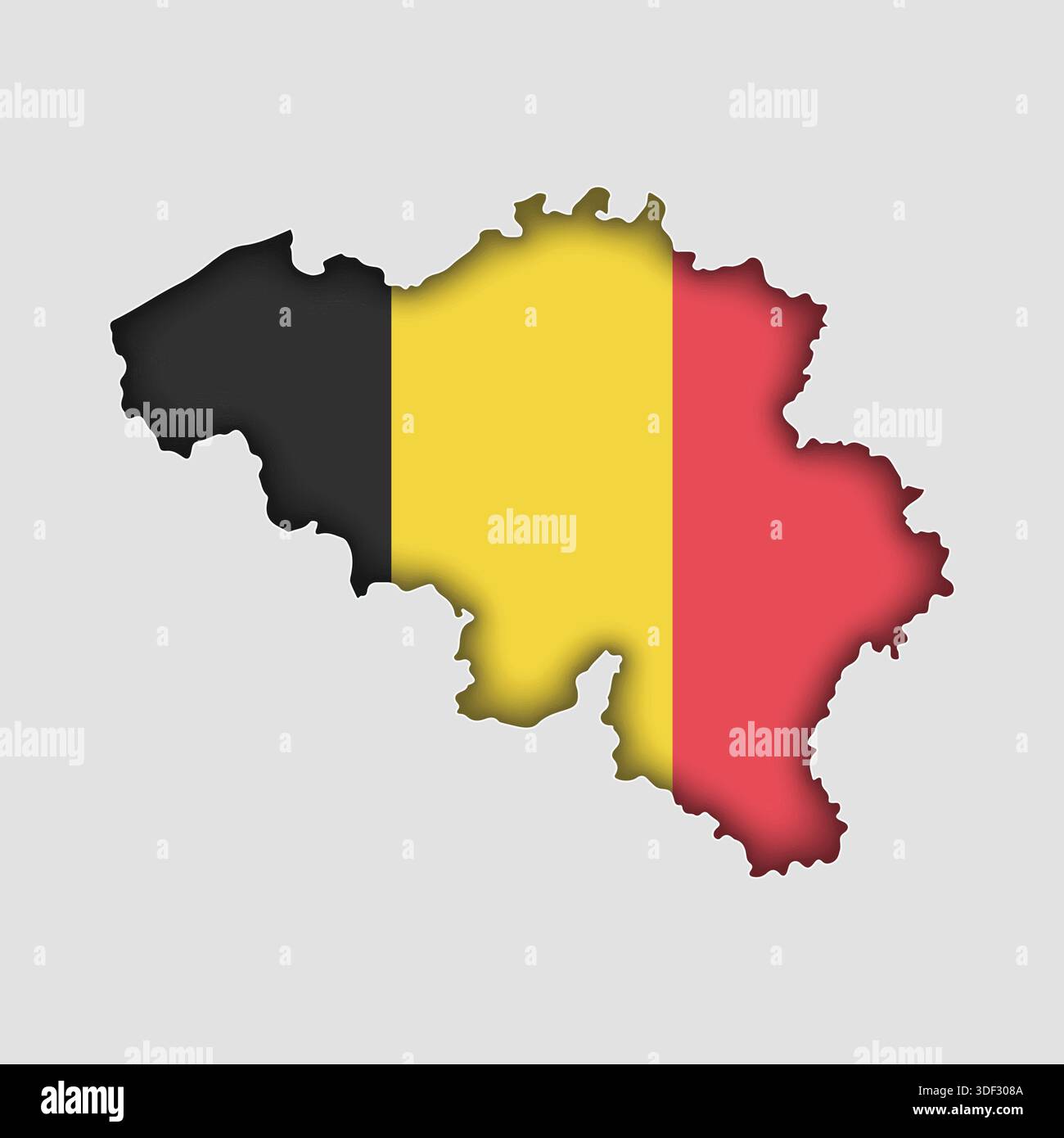 BELGIUM Map with flag in body Stock Vector