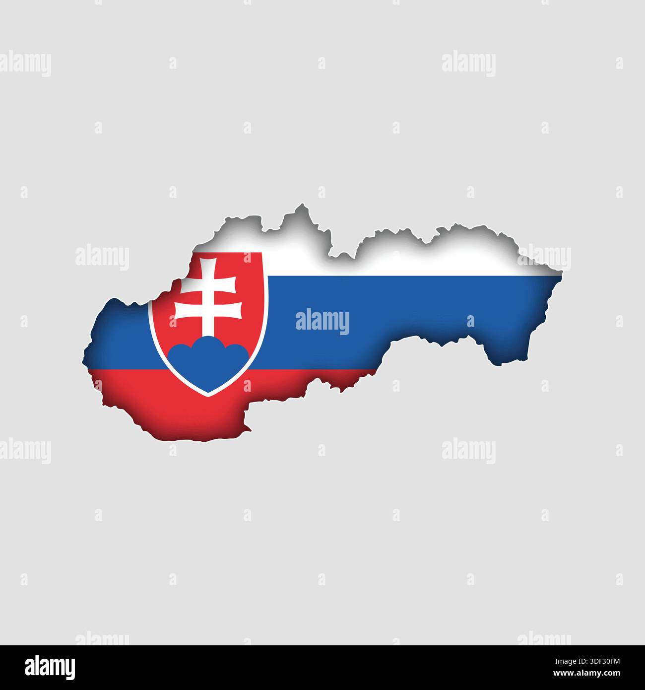 SLOVAKIA Map with flag in body Stock Vector