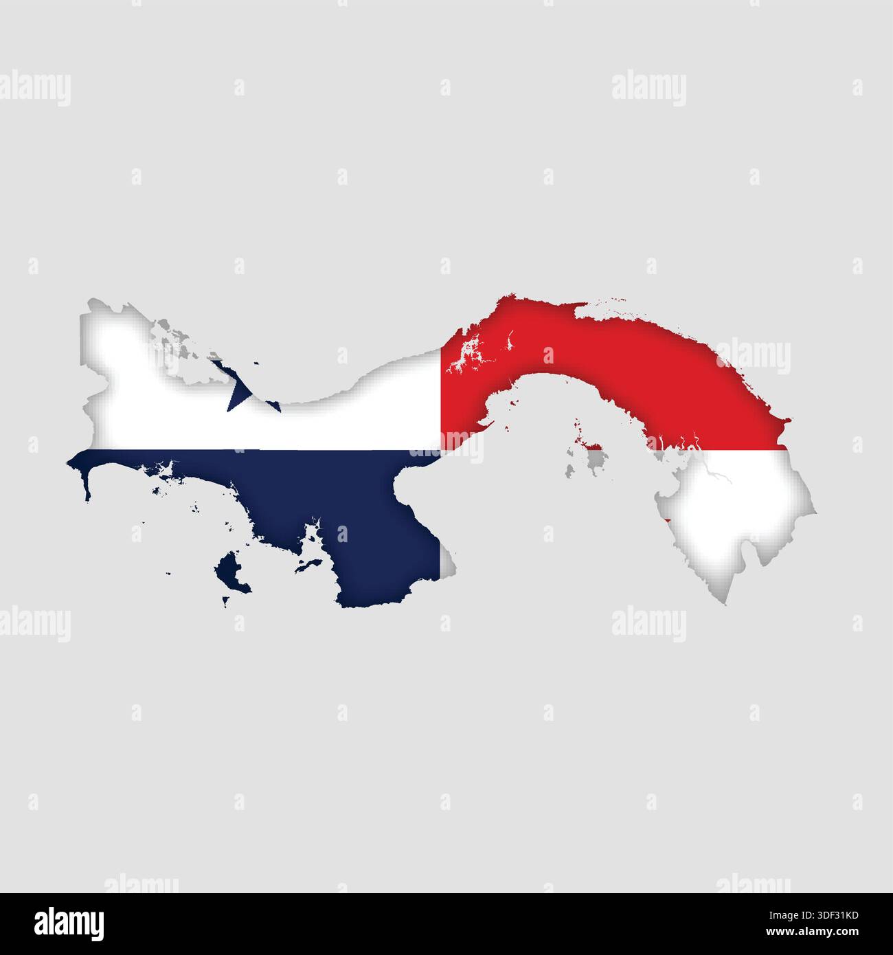 PANAMA Map with flag in body Stock Vector
