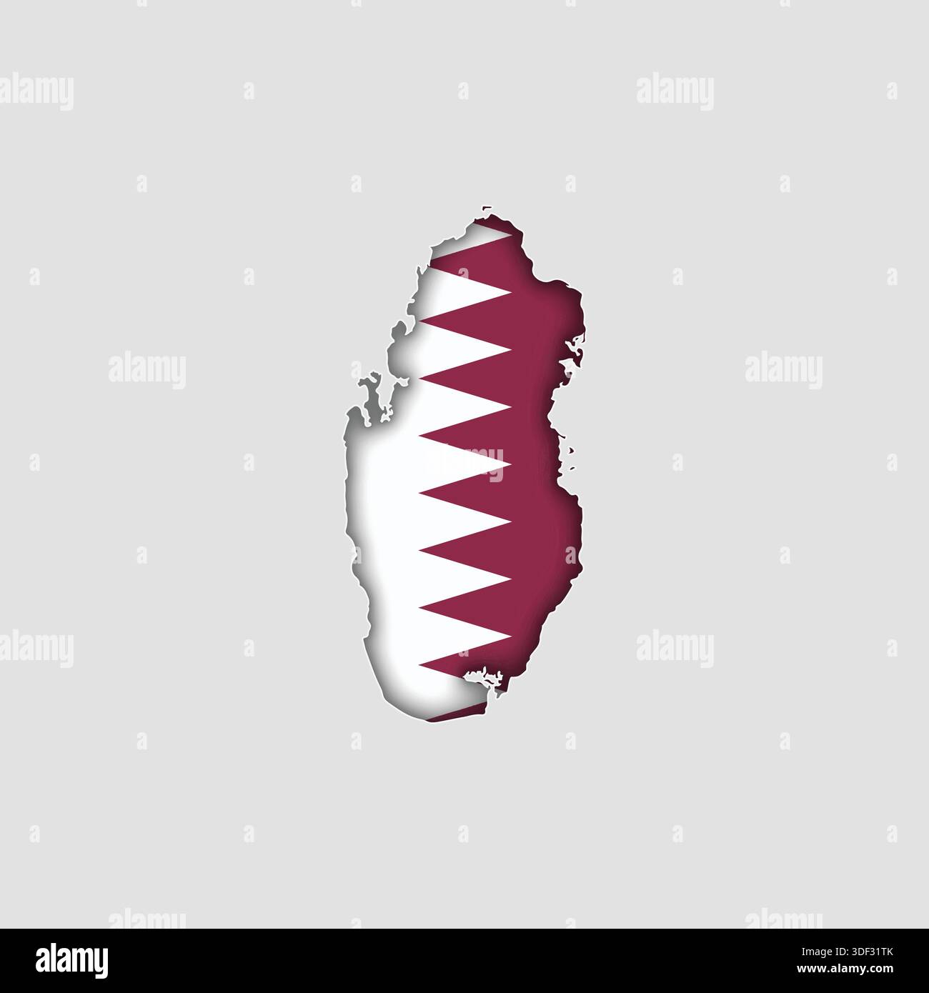 QATAR Map with flag in body Stock Vector