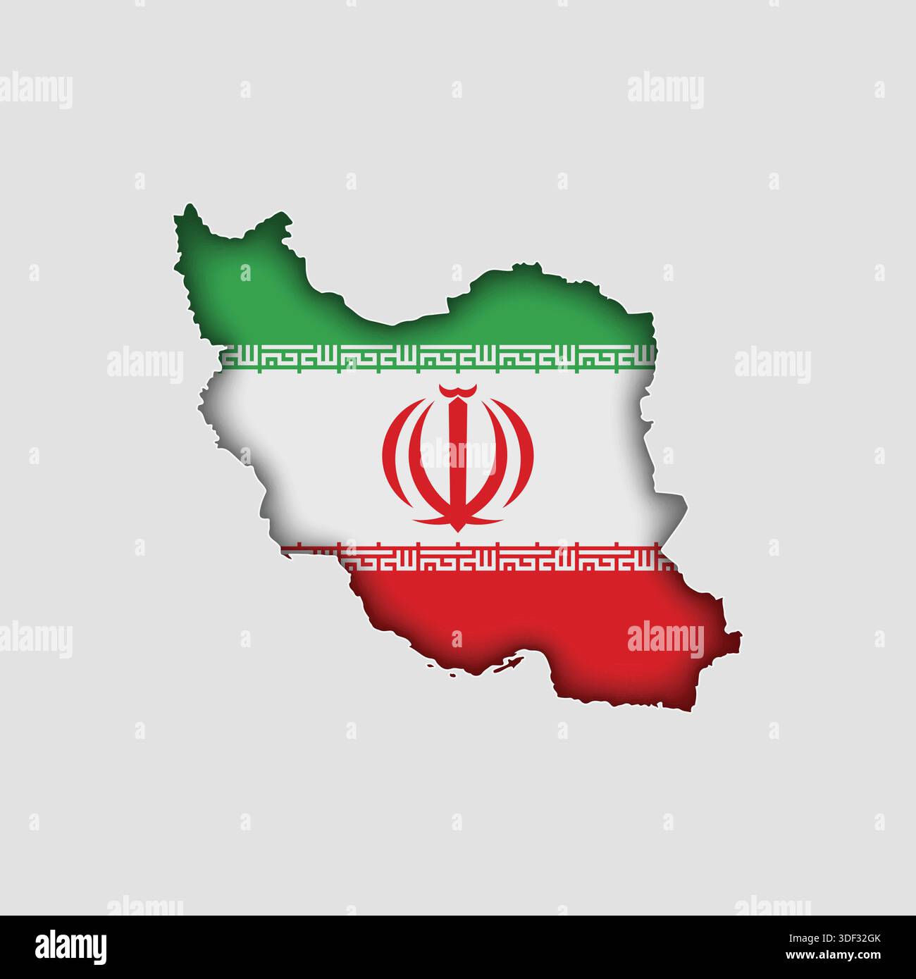 IRAN Map with flag in body Stock Vector