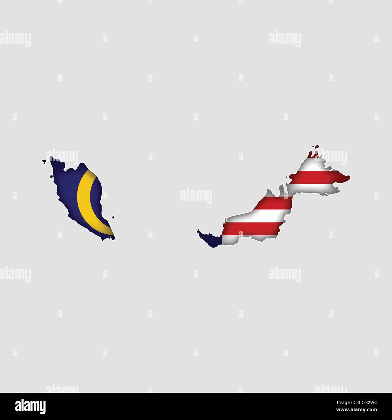 MALAYSIA Map with flag in body Stock Vector