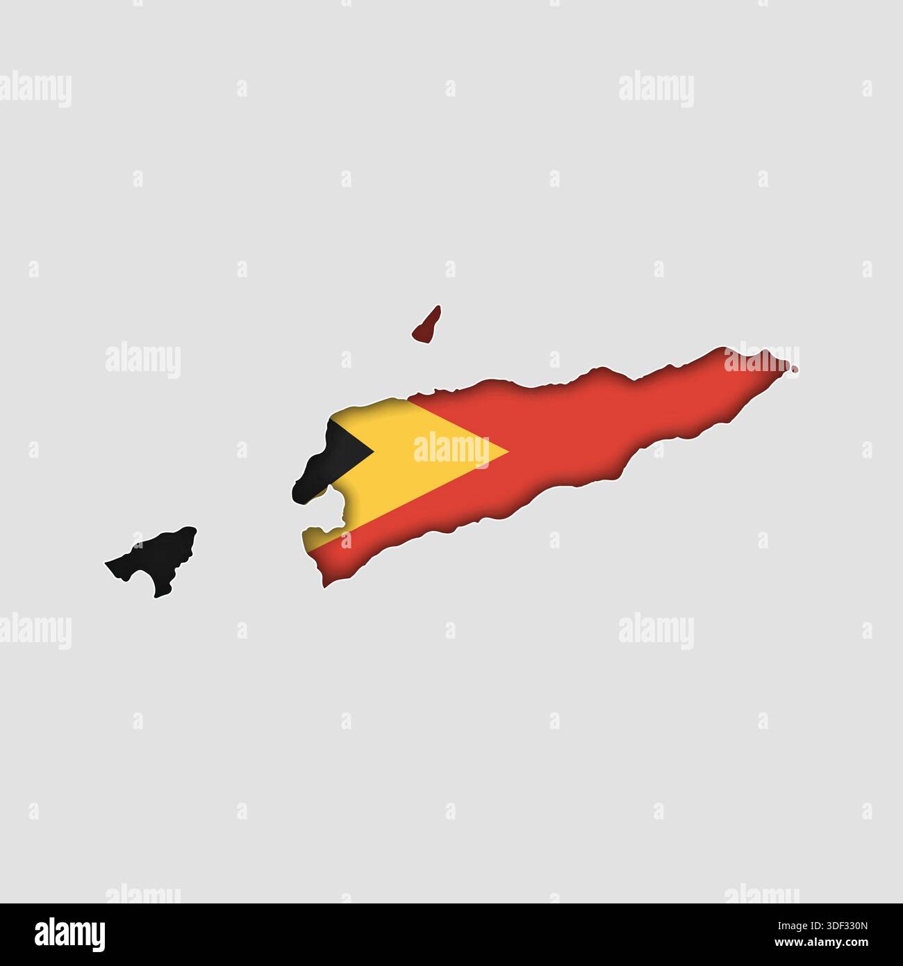 EAST TIMOR Map with flag in body Stock Vector