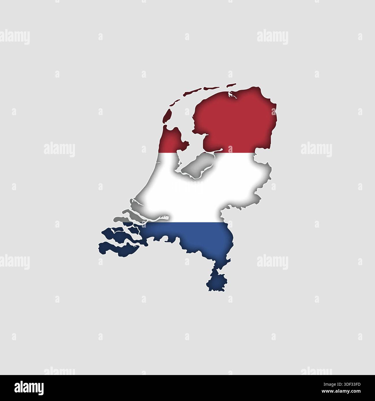 NETHERLANDS Map with flag in body Stock Vector