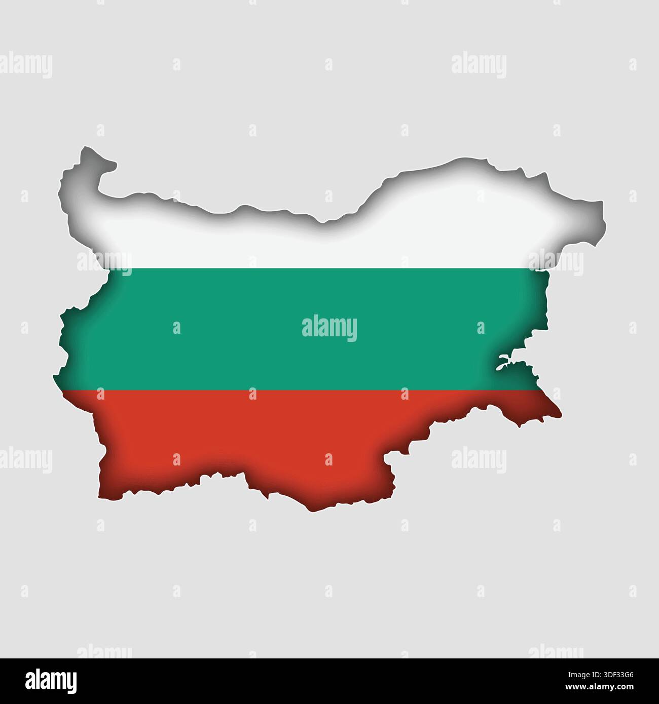 BULGARIA Map with flag in body Stock Vector