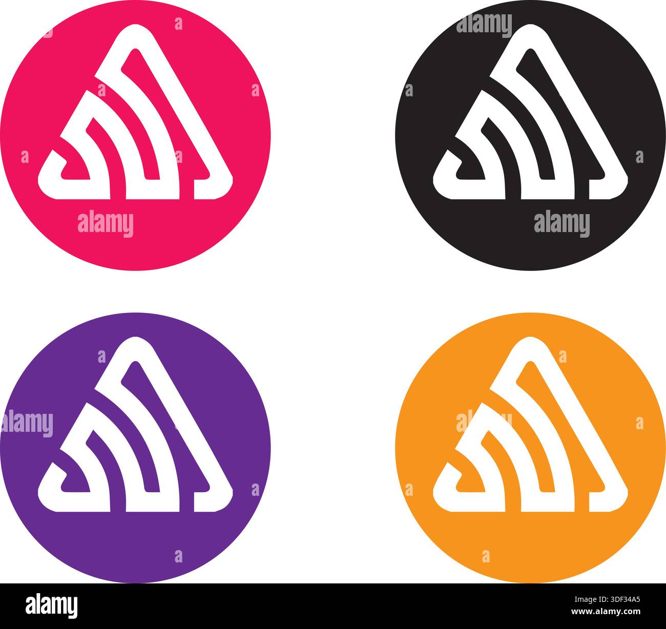 Initials a triangle logo or icon design template vector Stock Vector