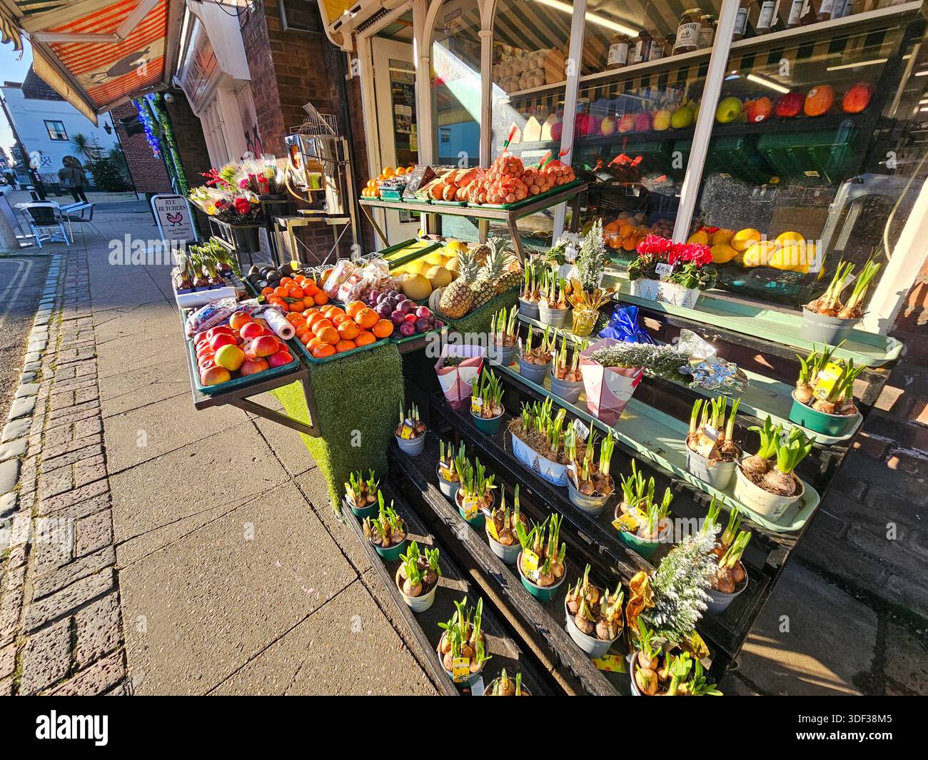 A greengrocers in Rye, East Sussex Stock Photo