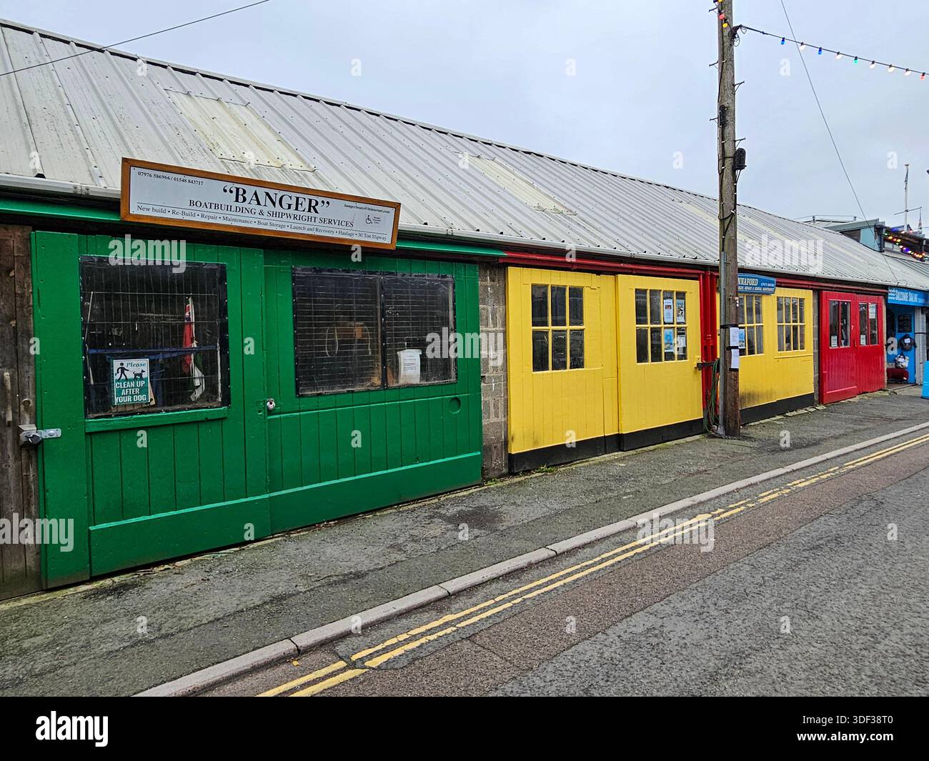 Salcombe former warehouses and fishing sheds - Smartphone Captured Stock Image