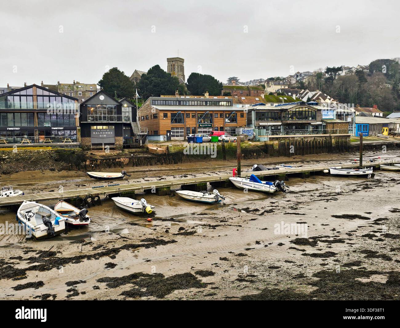 Salcombe, Batson Creek at low tide - Smartphone Captured Stock Image