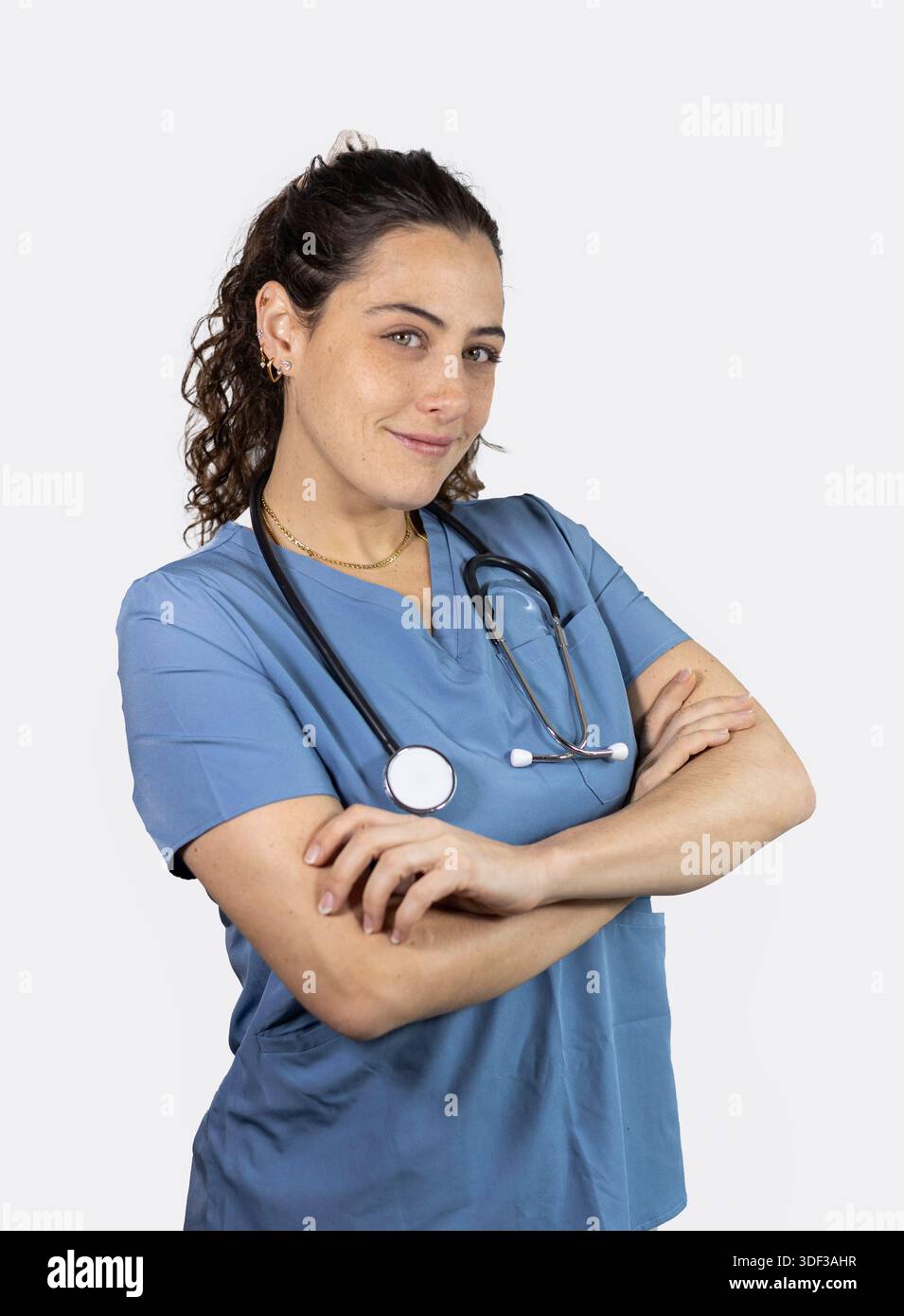 Woman in blue medical scrubs hi-res stock photography and images - Alamy