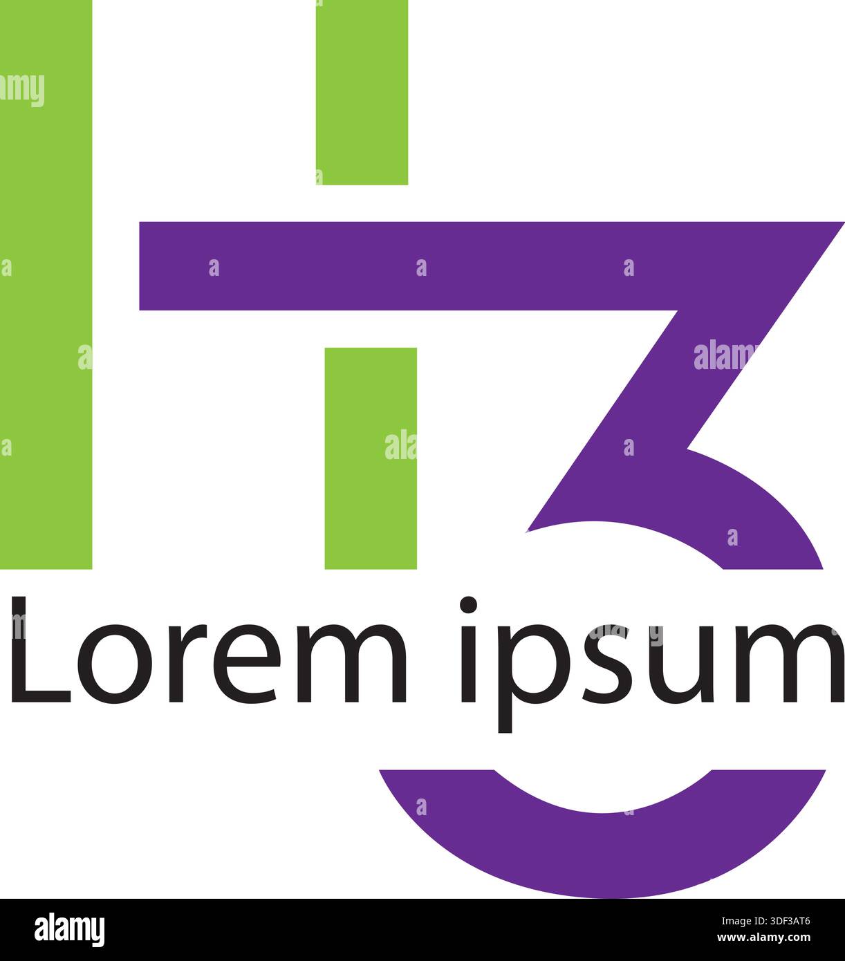 minimalist logo design h3 logo Stock Vector