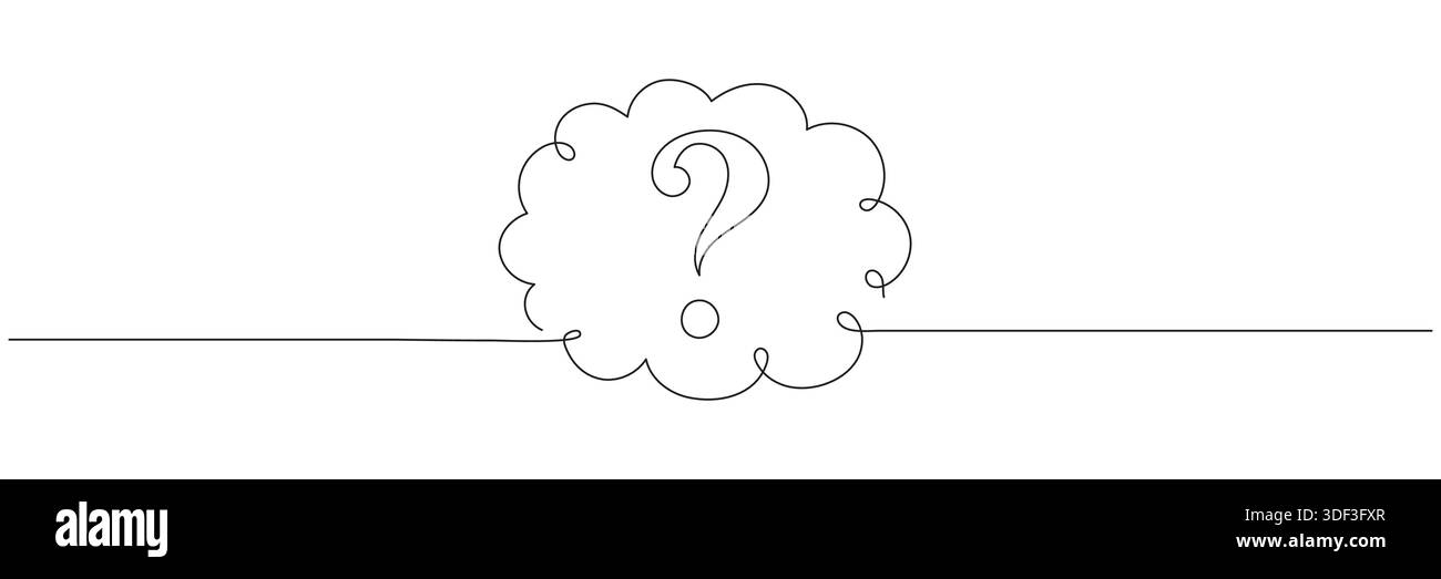 A speech bubble icon, a single line vector icon with an question mark. Editable line Stock Vector