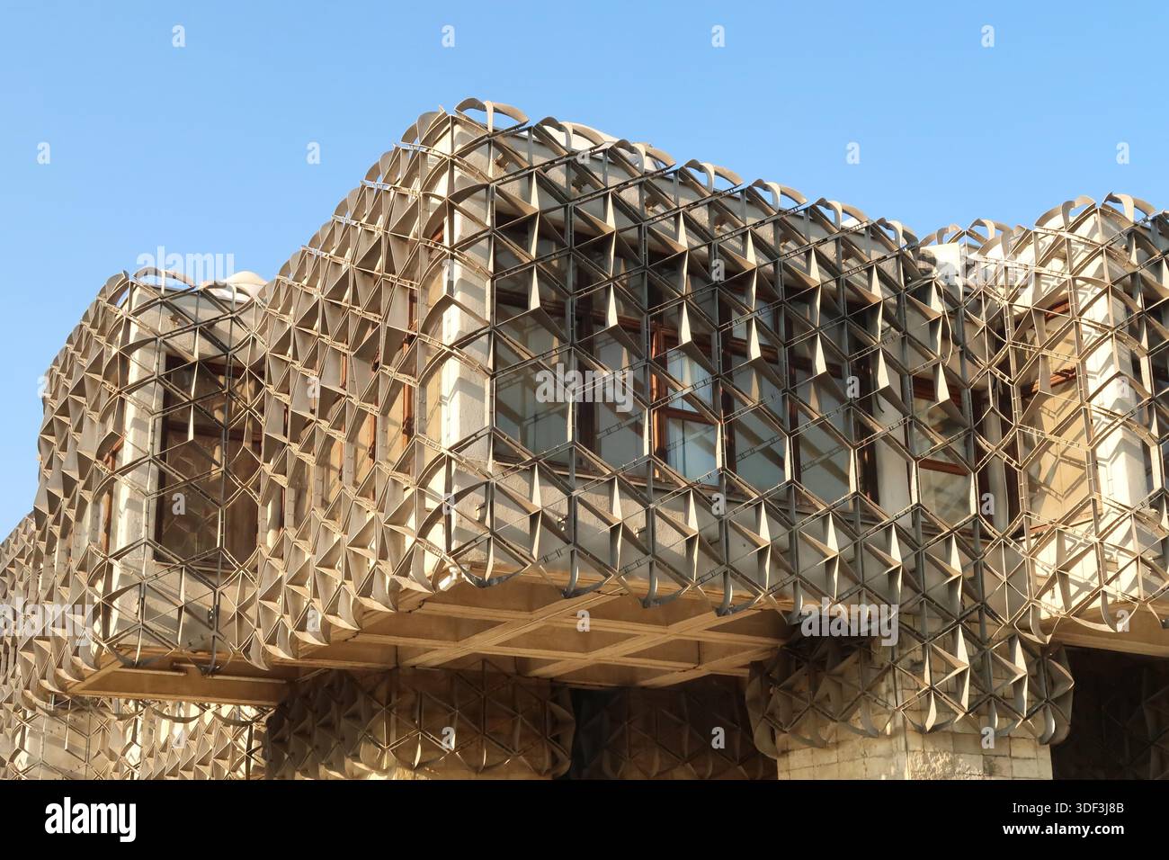 The cubic shapes that form the facade of the National University ...
