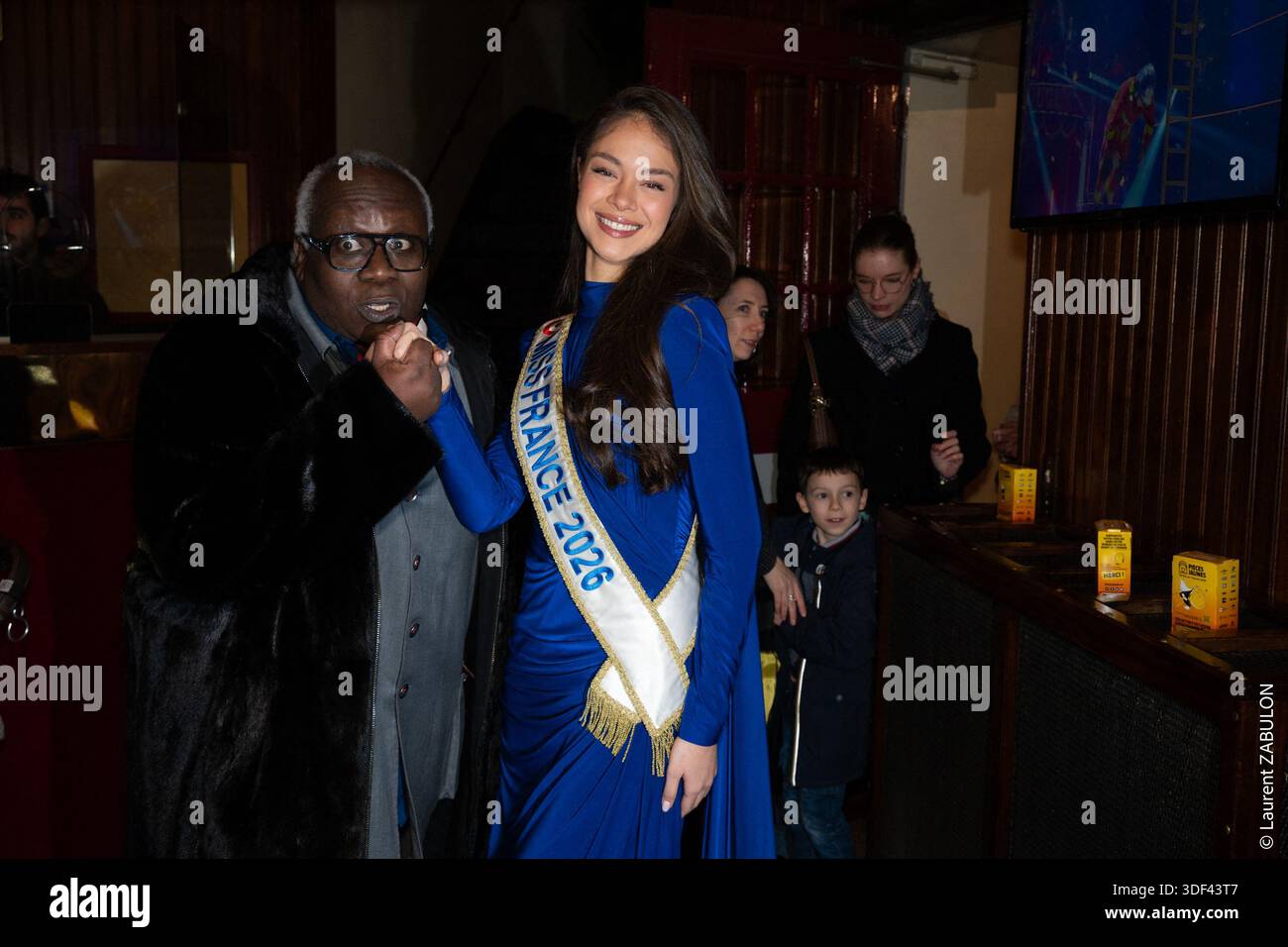 Magloire Delcros-Varaud and Miss France 2026 Hinaupoko Deveze attend ...