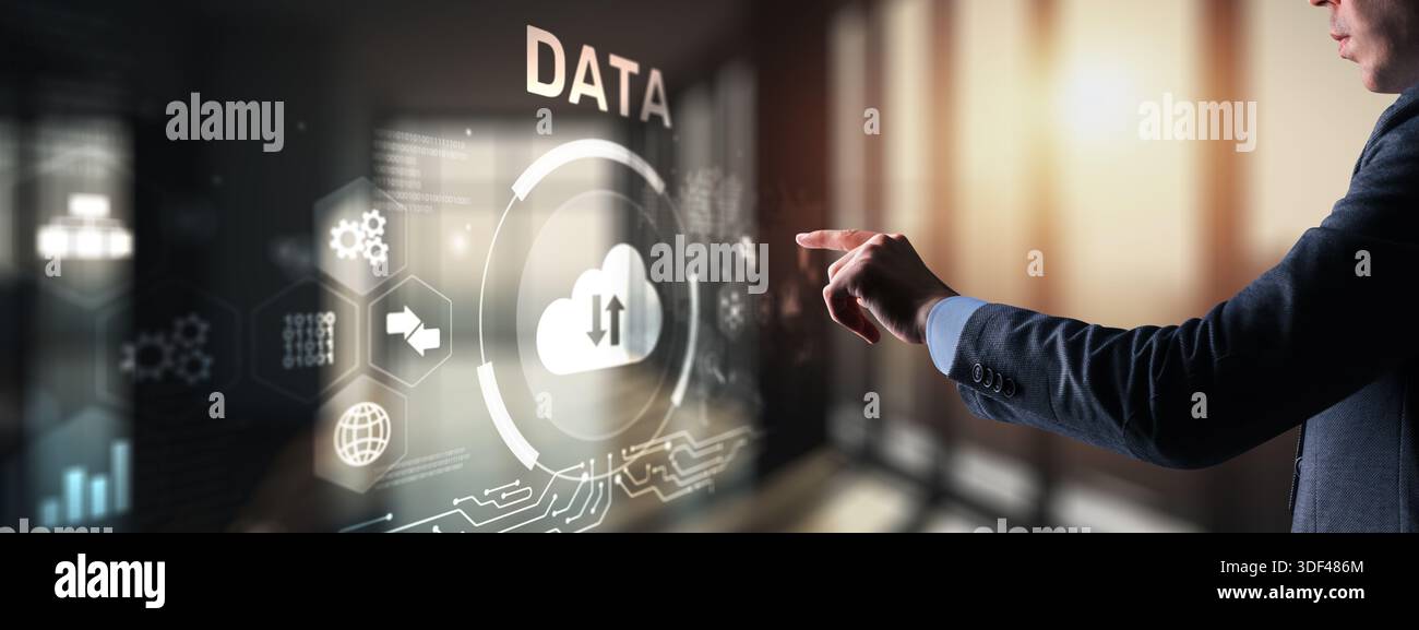 Cloud Computing, Data Storage and Security 2026 concept. Stock Photo