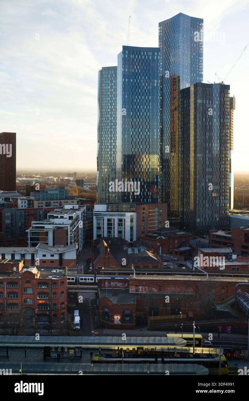 Tallest buildings in the Deansgate Square development in Manchester Stock Photo
