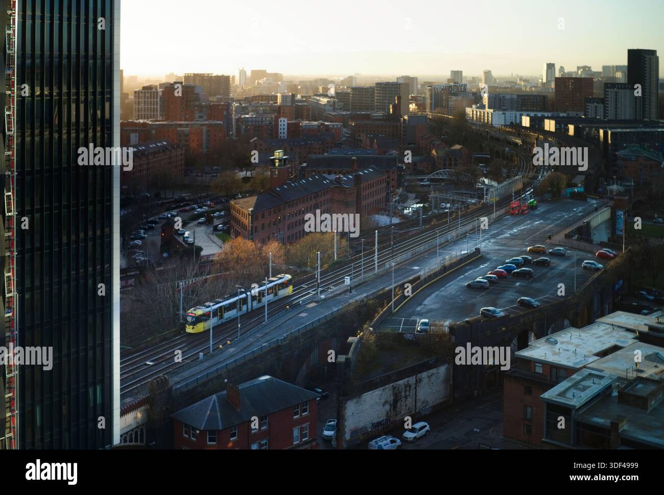 Looking down on Deansgate area of Manchester Stock Photo