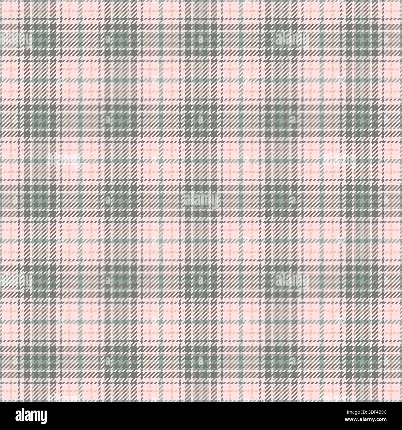Christmas ornament plaid tartan pattern, customize background fabric vector. France textile texture check seamless in misty rose and gray quill colors Stock Vector