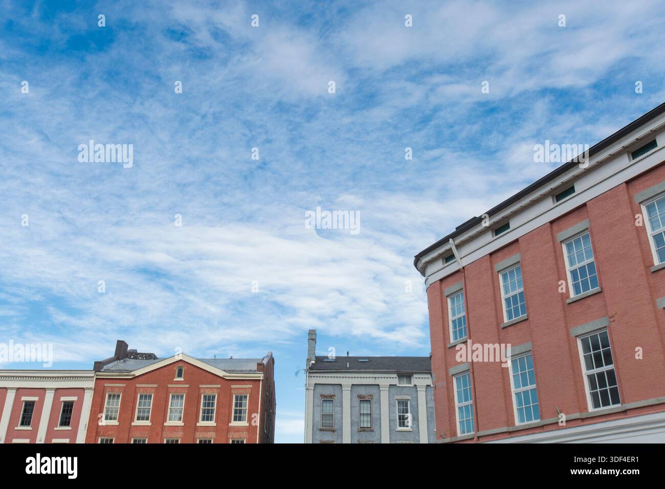 Old brick building in a small city Stock Photo