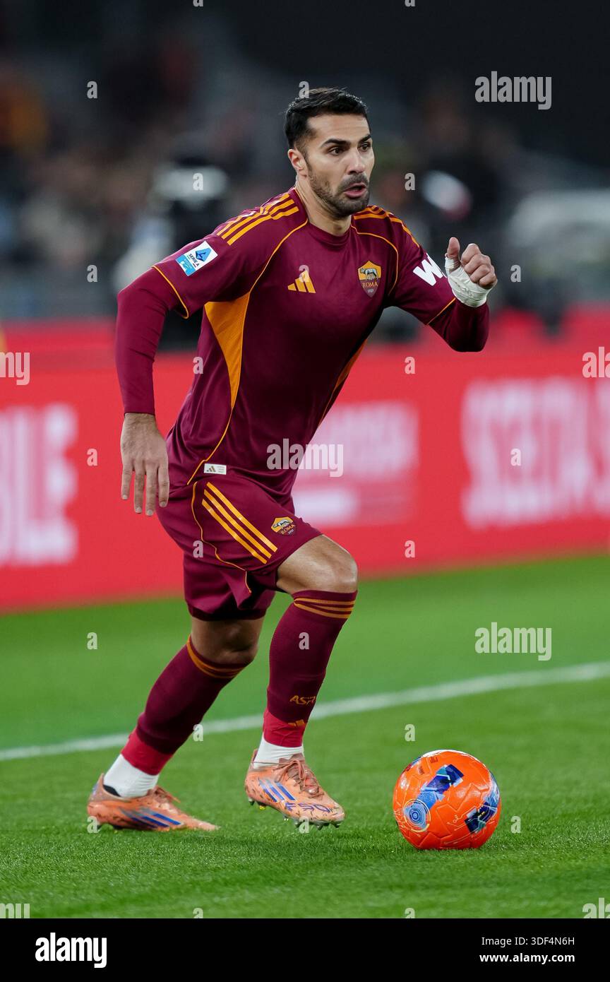Rome, Italy. 10th Jan, 2026. Zeki Celik of AS Roma in action during the ...