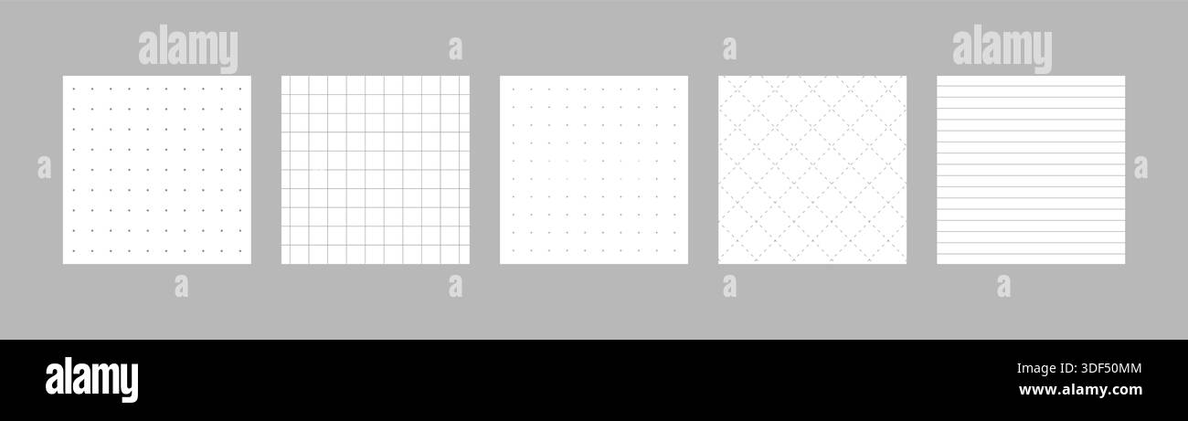 Printable diary sheet template. Seamless page pattern for vintage journal. Notebook and planner background. Simple Vector illustration Stock Vector