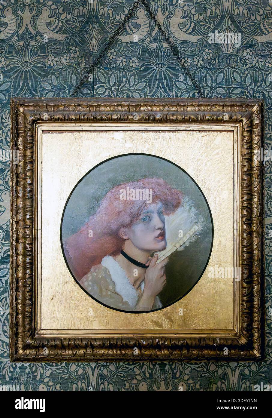 Portrait of Jane Burden in National Trust Wightwick Manor, Wolverhampton, Staffordshire, England, UK Stock Photo