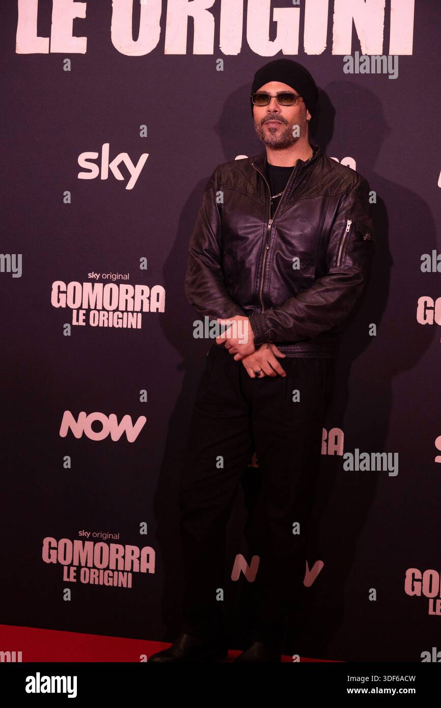 Marco D'amore attends the Gomorra le origini photocall at The Space ...