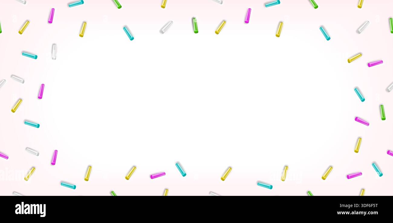colorful frame pattern with sprinkles and copy space. Stock Vector