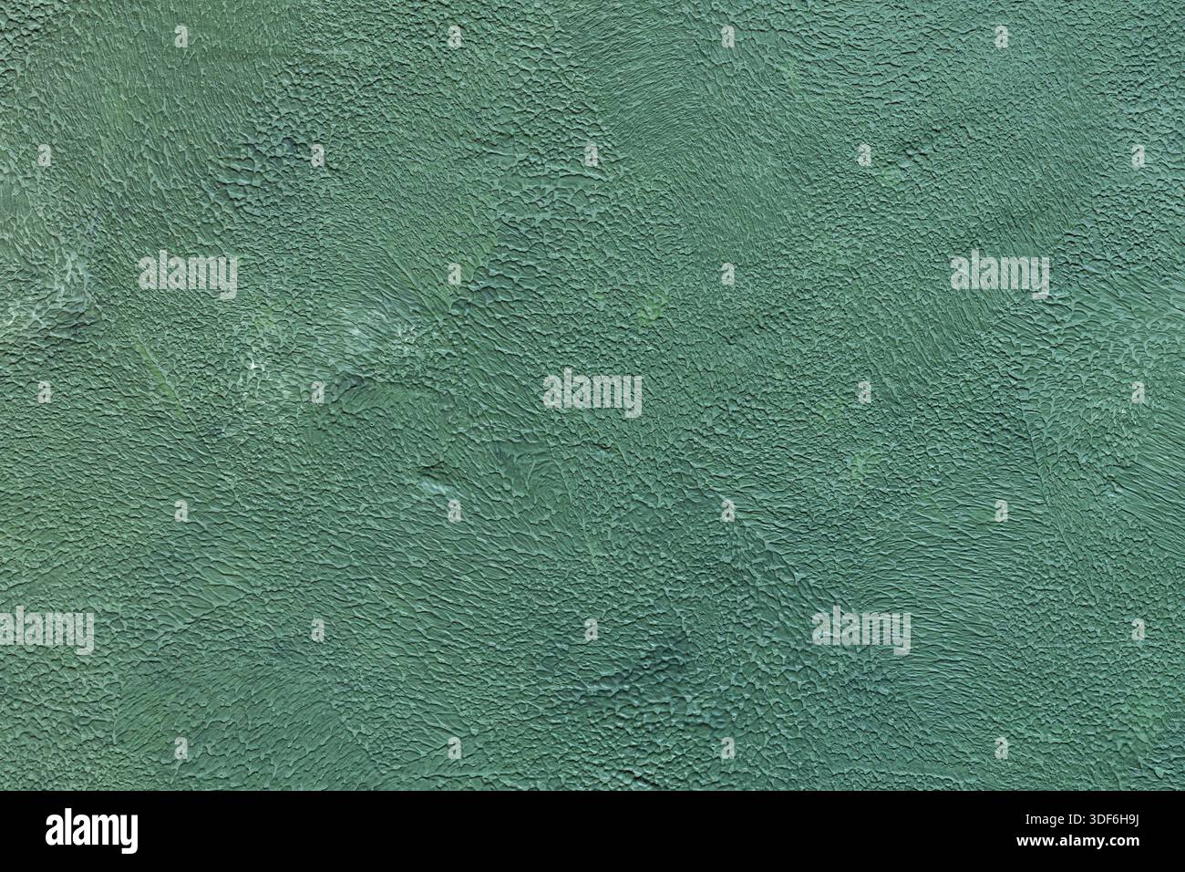 Turquoise Green Painted Wall with Rough Textured Plaster Surface Abstract Background Stock Photo