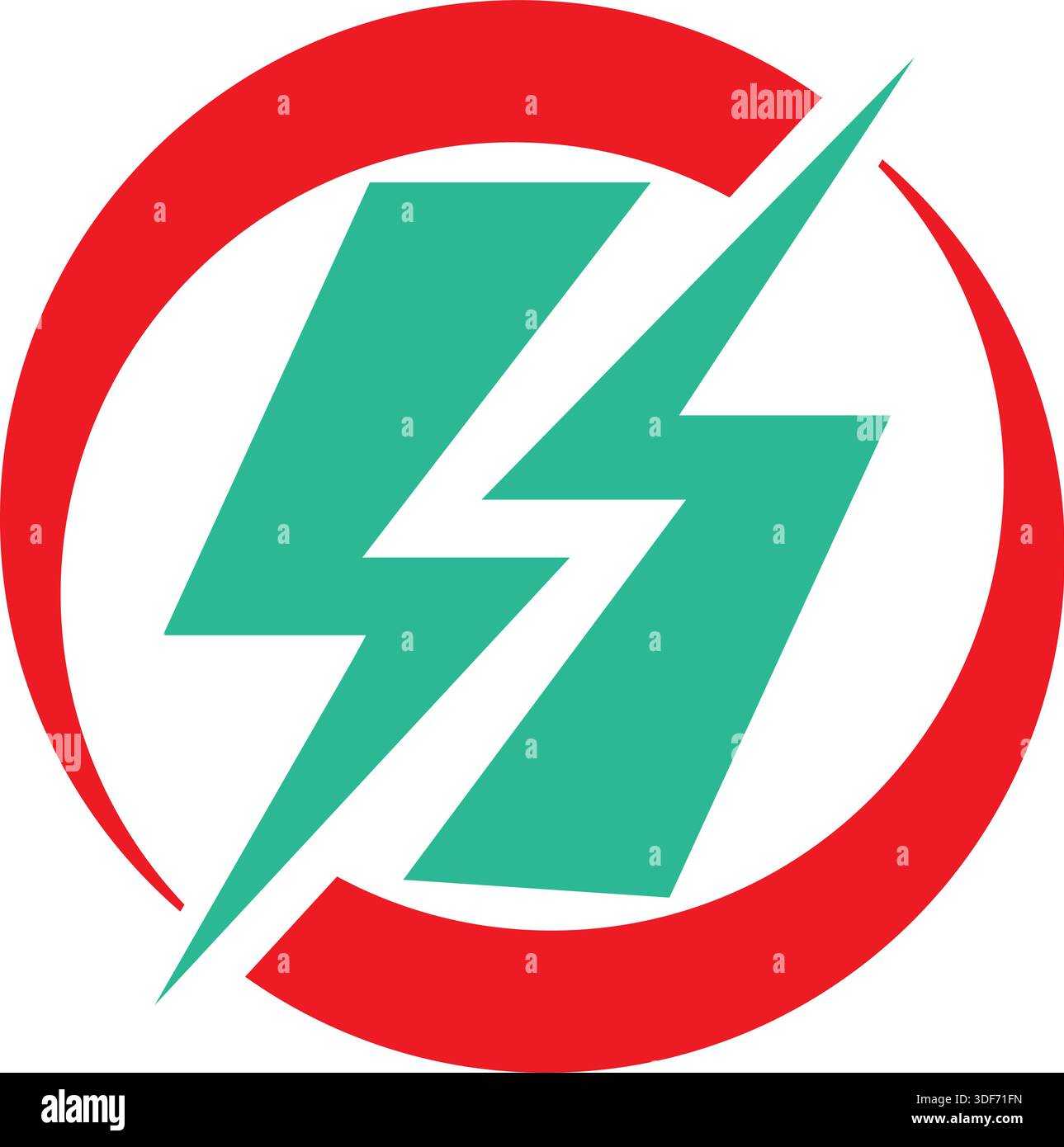 Flash Electric Logo Vector Bolt Energy Icon.Concept Logo Design Template. Circle electric logo, Stock Vector