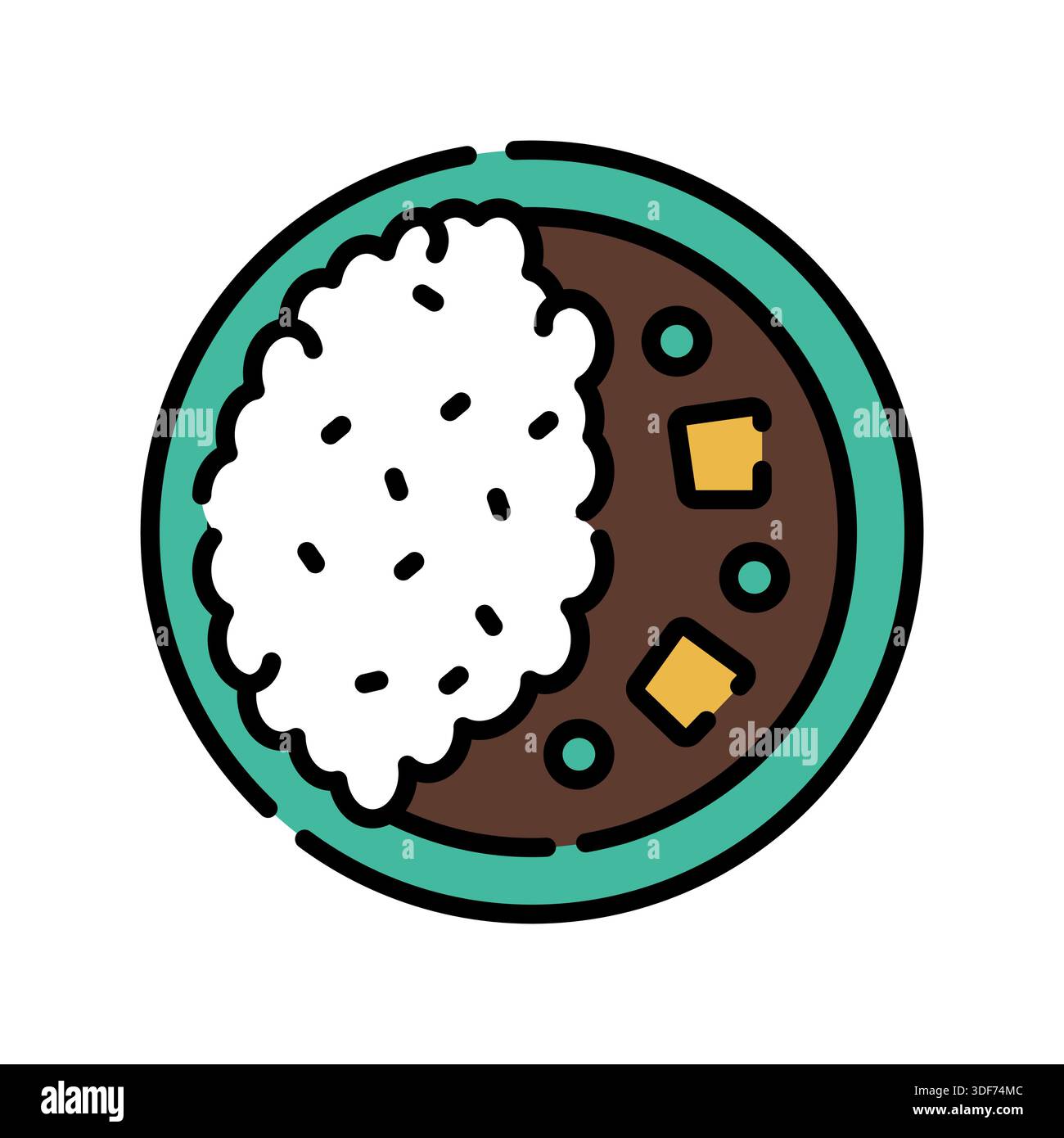 curry color line icon. Vector isolated element. Editable stroke. Stock Vector