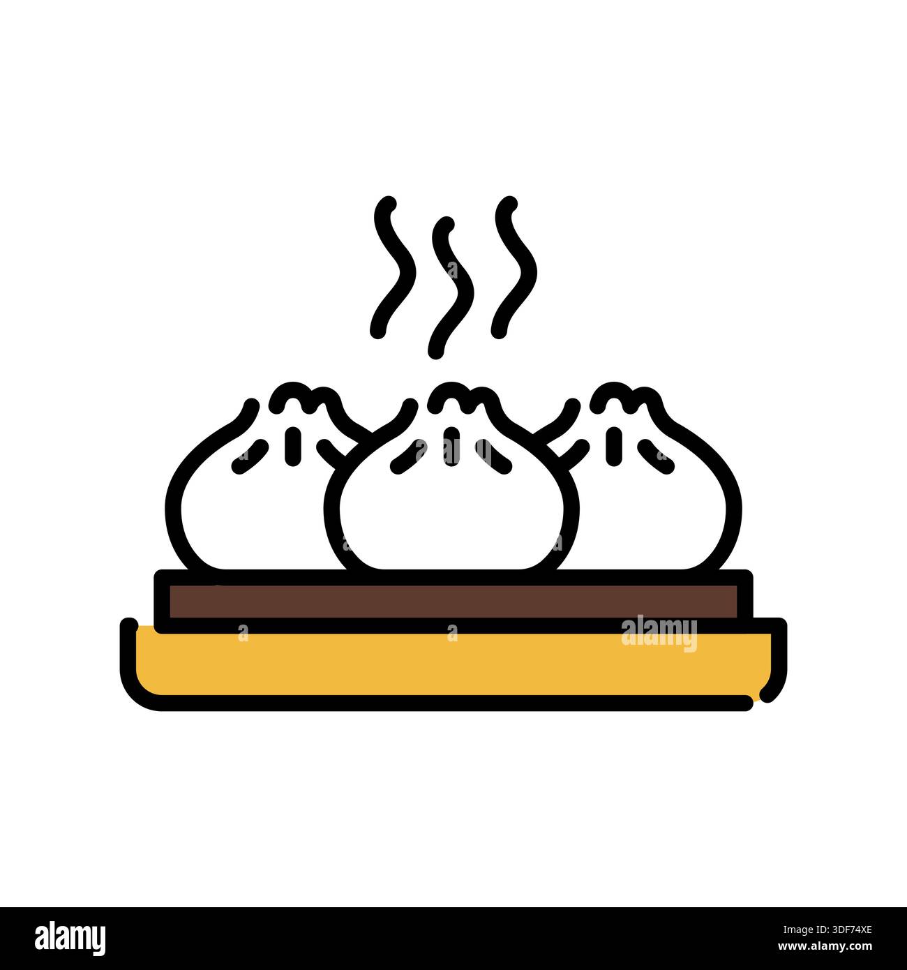 dim sum color line icon. Vector isolated element. Editable stroke. Stock Vector