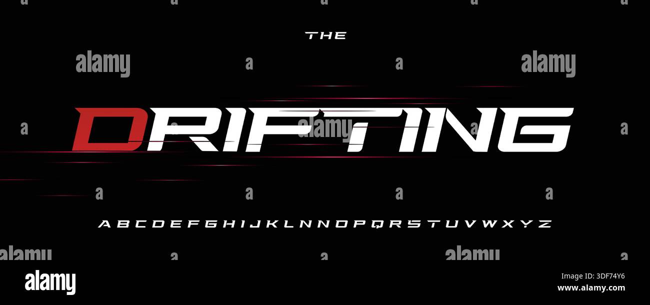 Speed Drifting Font Logo Alphabet Vector Fast Dynamic Letters ...