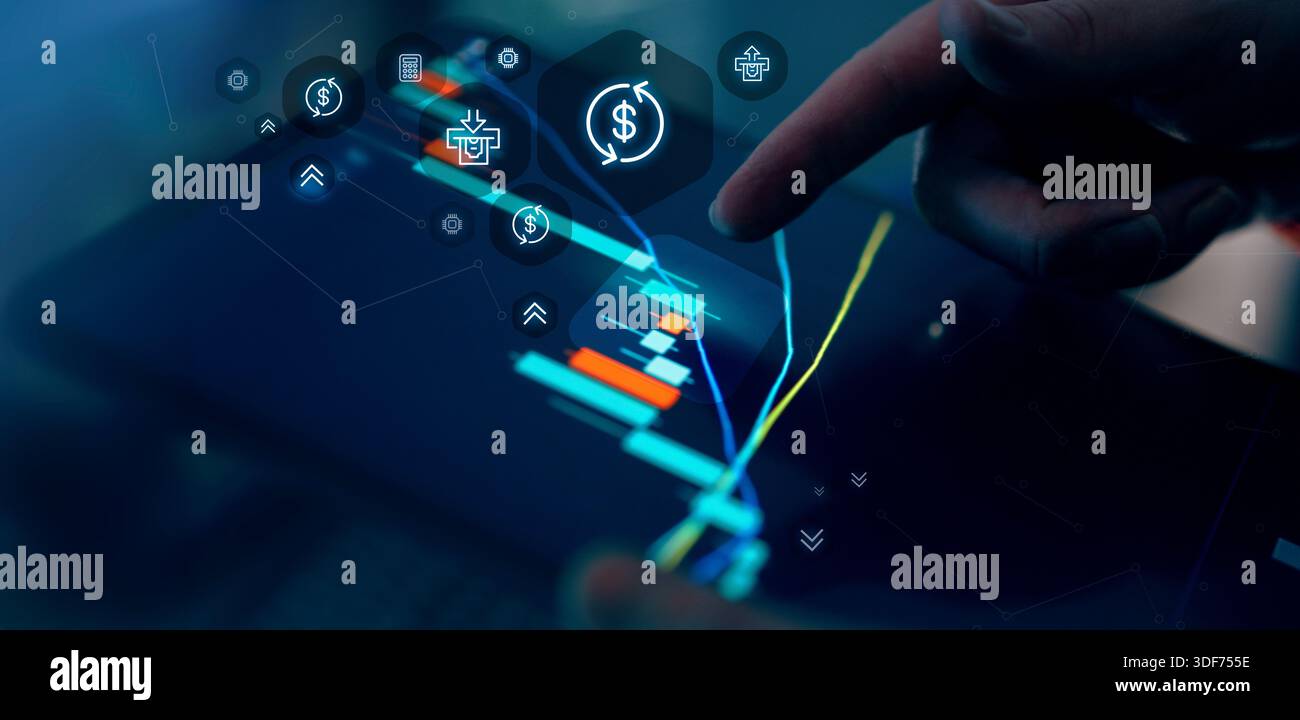 Cryptocurrency market analytics tablet interface future profits. Digital  assets trading environment data insights touchscreen device dashboard  innovat Stock Photo - Alamy