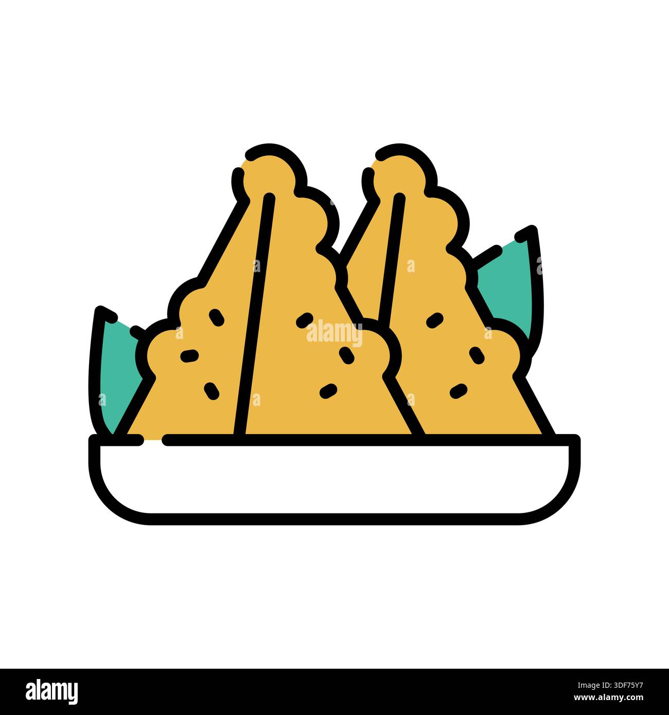 samosa color line icon. Vector isolated element. Editable stroke. Stock Vector