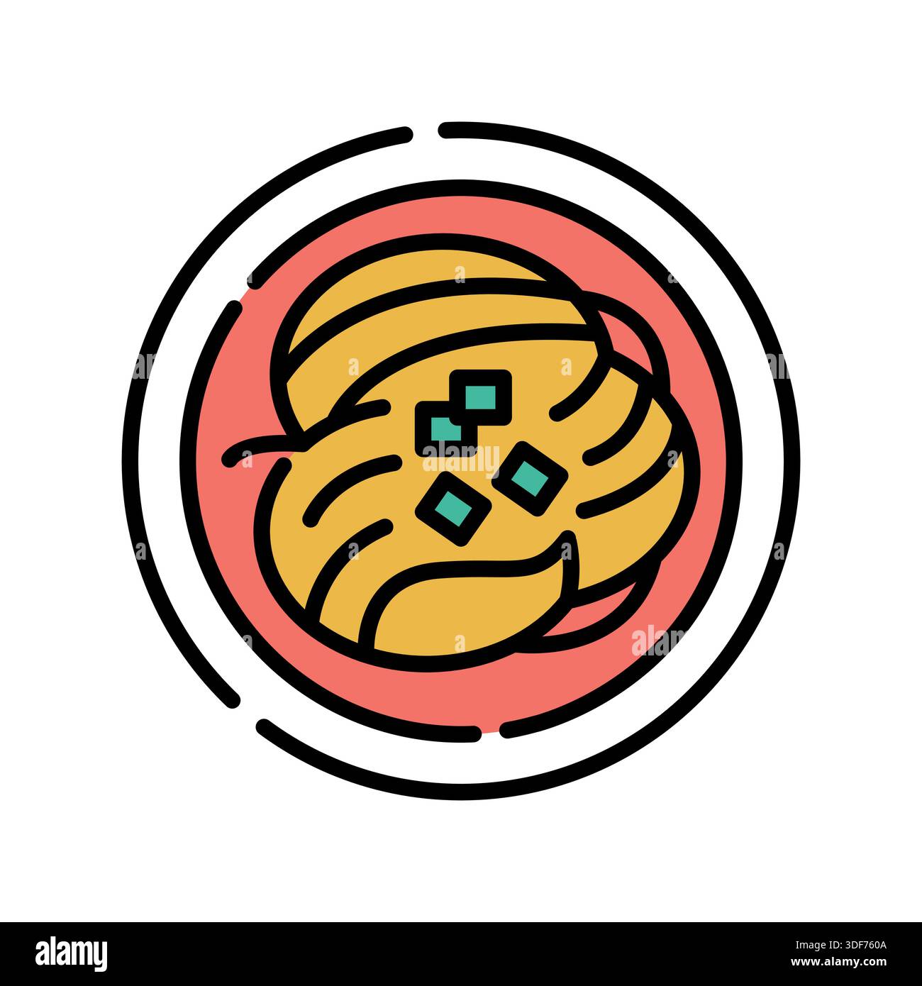 soba color line icon. Vector isolated element. Editable stroke. Stock Vector