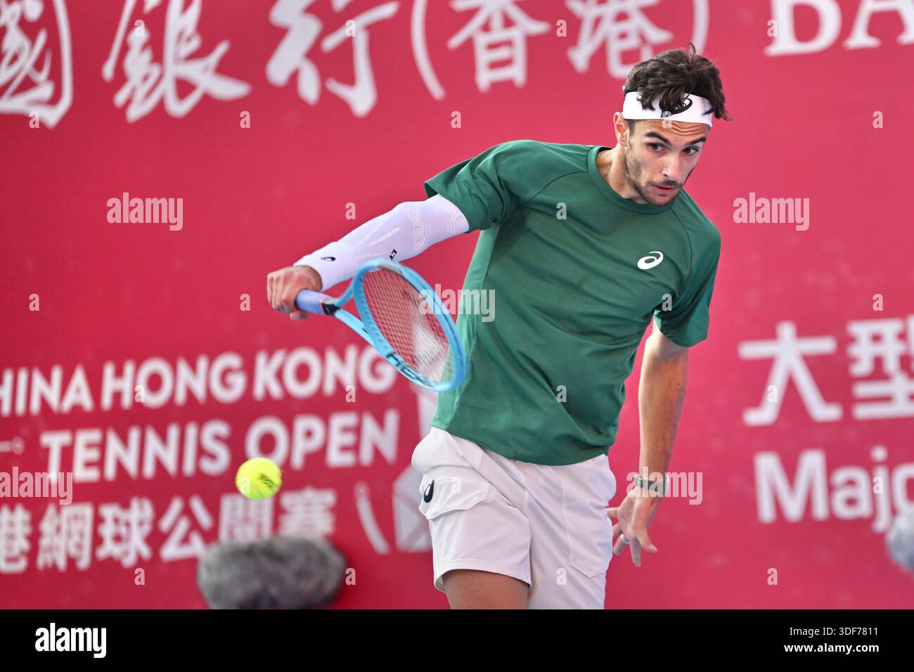 Muetti Lorenzo Musetti, an Italian tennis player, during a match at the Hong ...