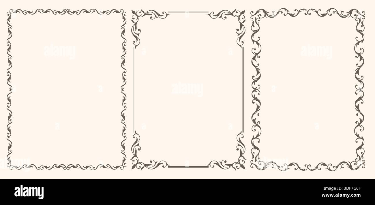 Vintage calligraphic frames set Stock Vector Image & Art - Alamy