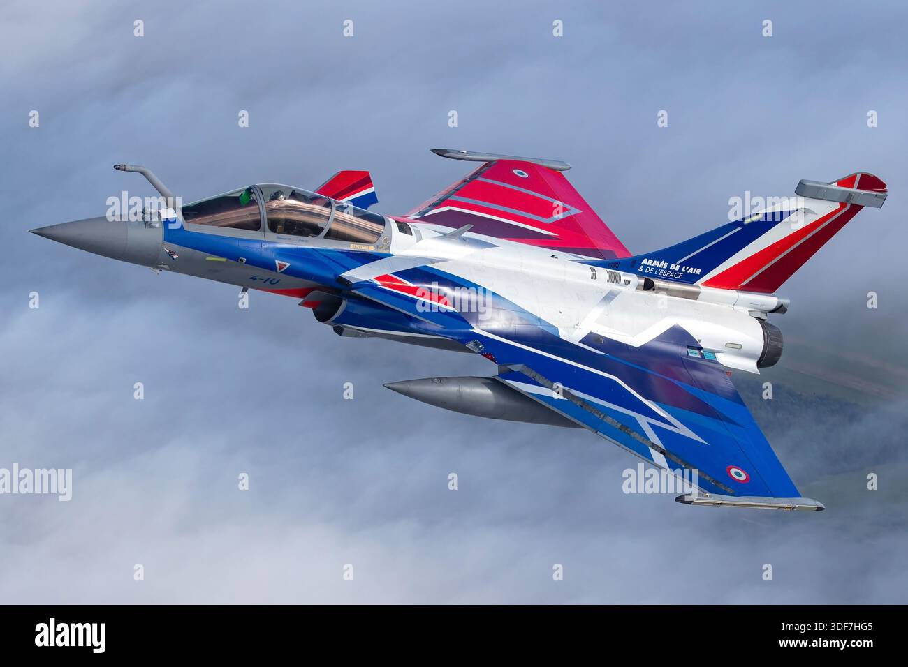 A close-up view of the pilot in a French Air and Space Force Dassault ...