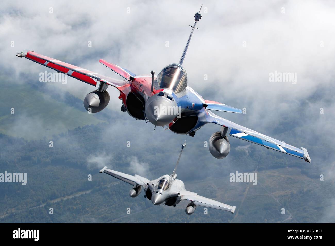 Air-to-air image of French Air Force Dassault Rafale C and Rafale B ...