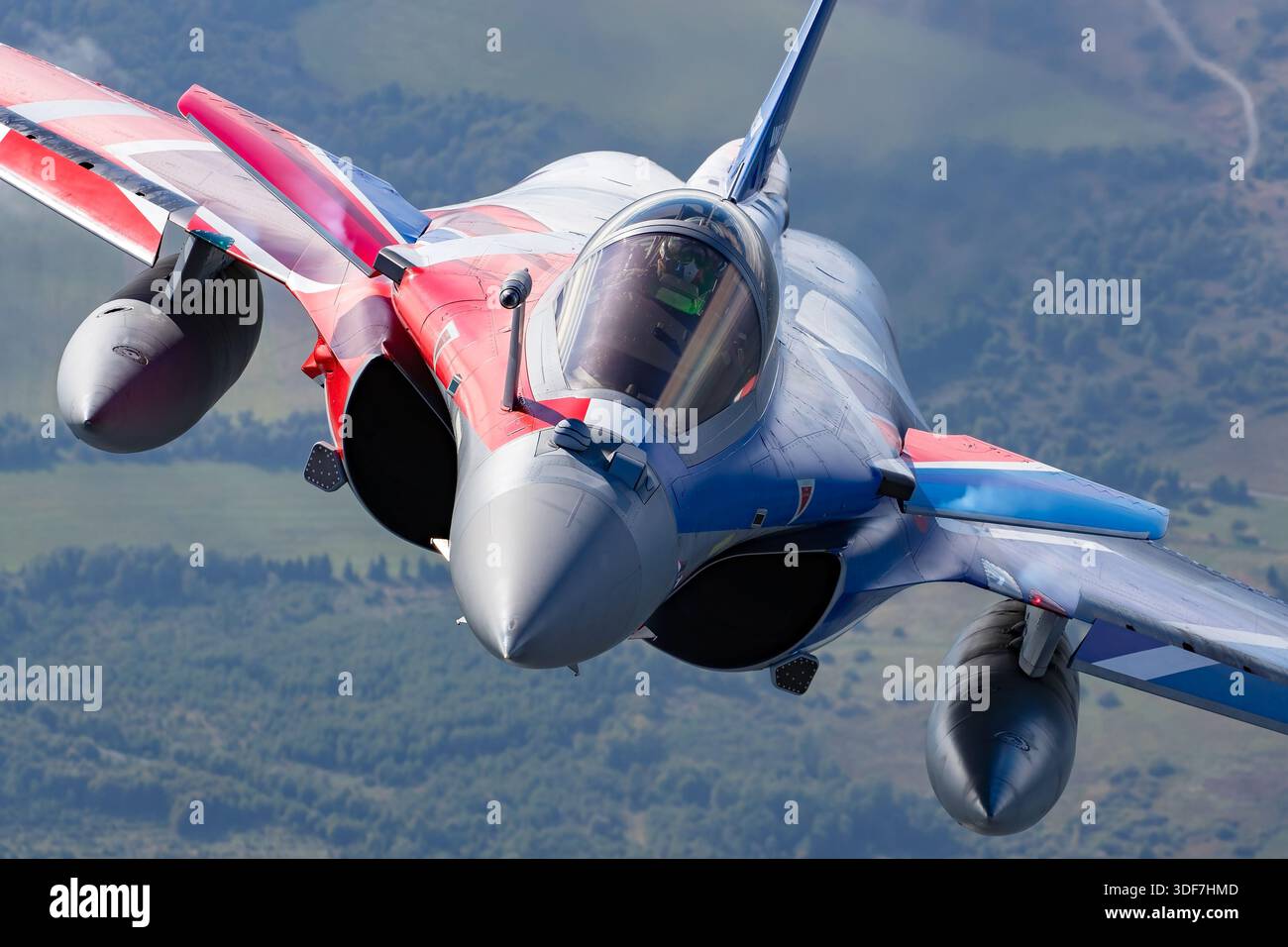 Close air-to-air view of a French Air Force Dassault Rafale C operated ...