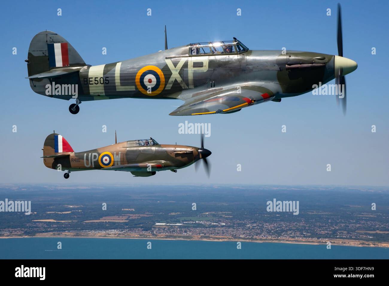 This image shows two Hawker Hurricanes of the Royal Air Force at UK ...