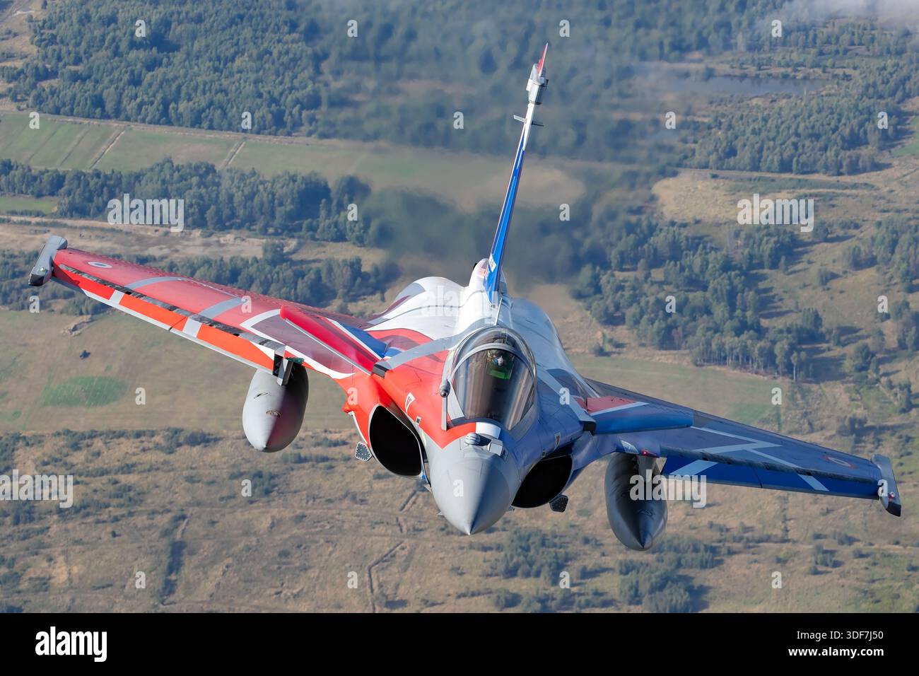 Close air-to-air view of a French Air Force Dassault Rafale C operated ...