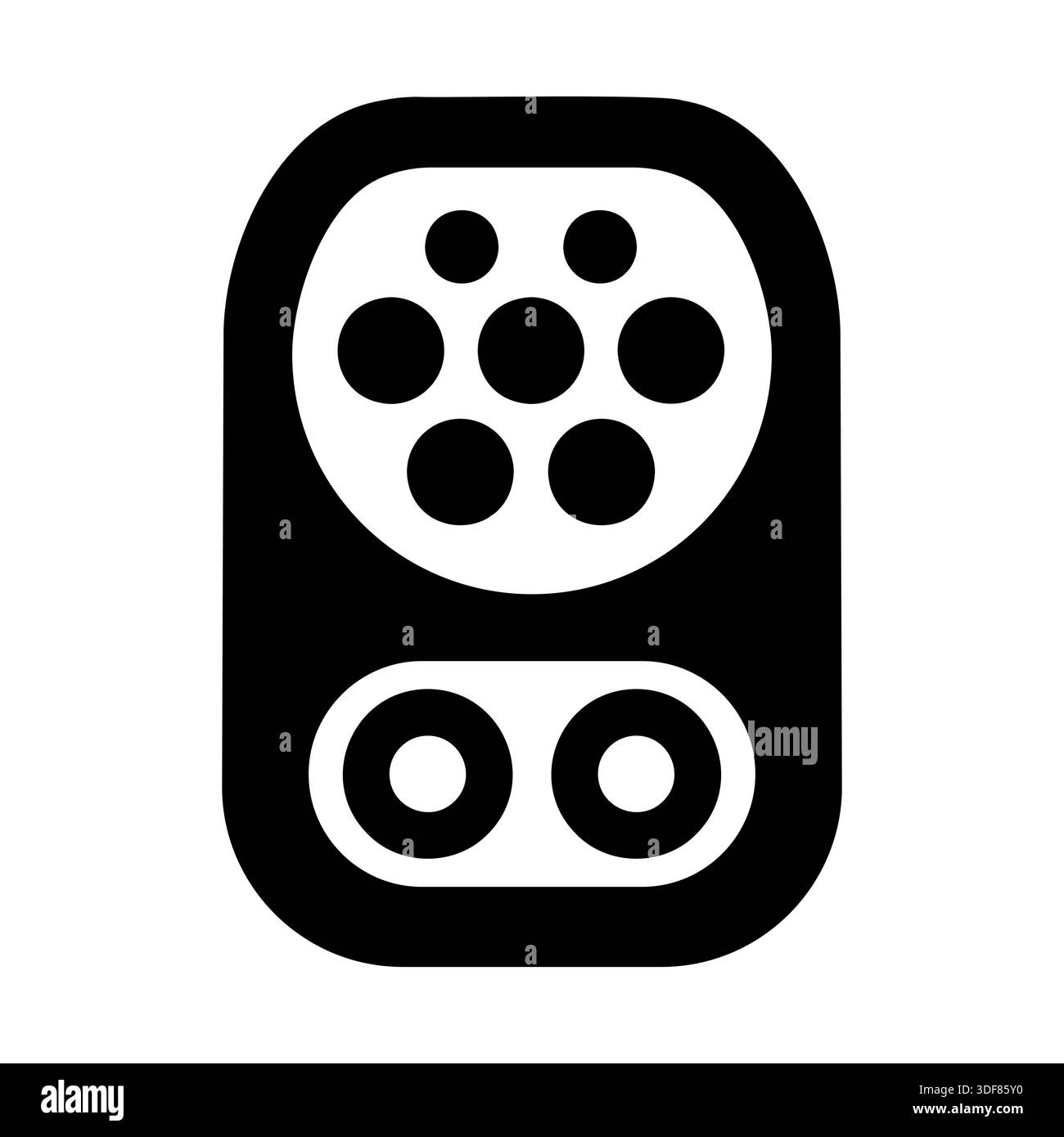 Minimalist outline CCS Type 2 charging inlet glyph icon suitable for ...