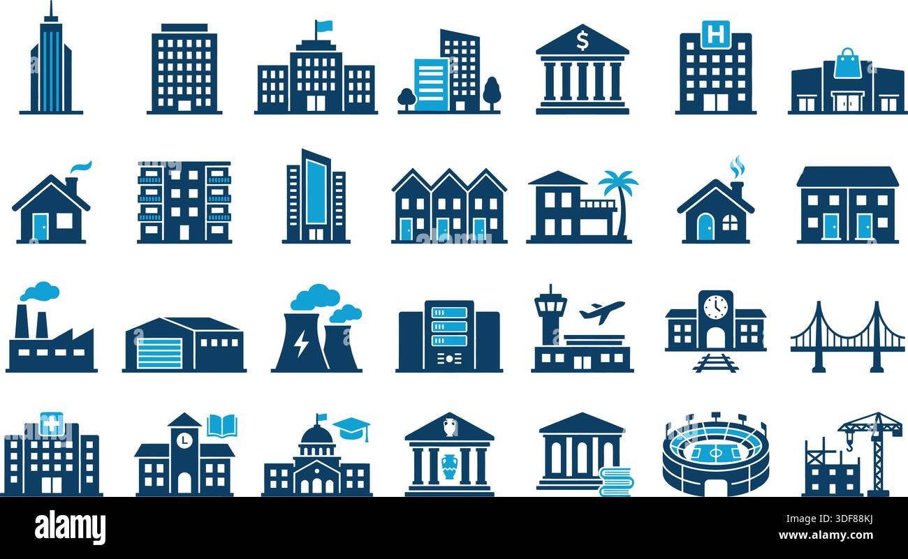 Corporate building icons Stock Vector Images - Alamy
