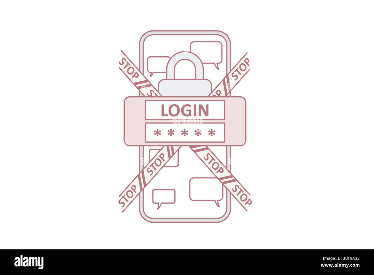 Personal identification and safety concept. Smartphone screen with ...
