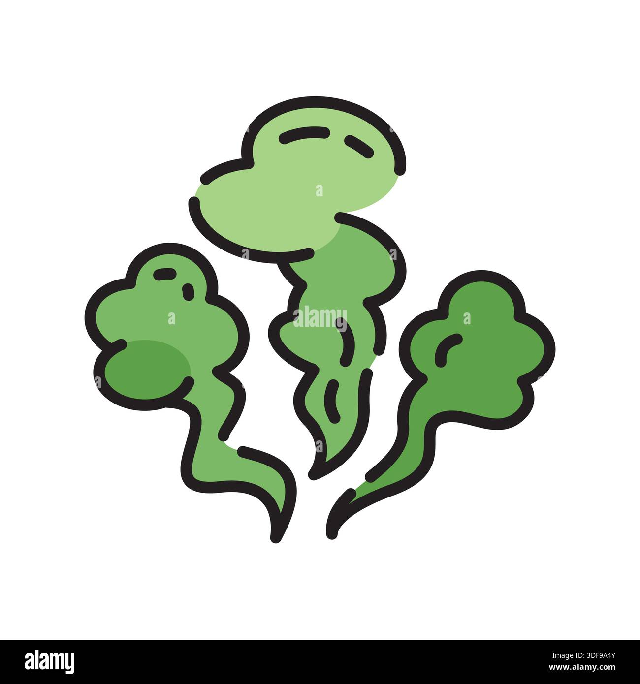 smell black line icon. Vector isolated element. Editable stroke. Stock Vector
