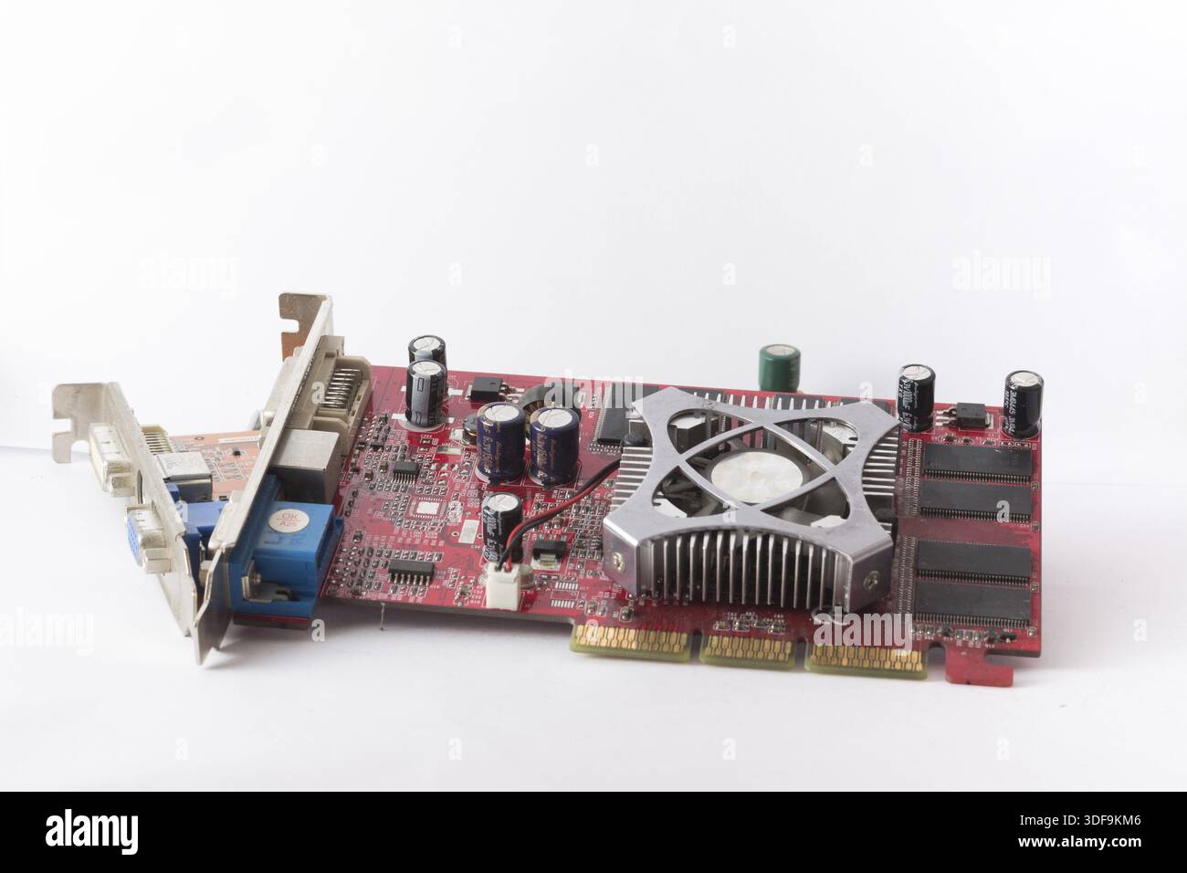 Two computer graphic cards on white background Stock Photo